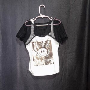 1995 Happy Graphic Tank with Black Mesh Layer